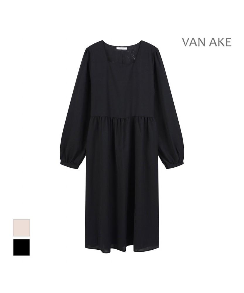VANAKE Square Neck Long Dress_Vb34Opm301Z