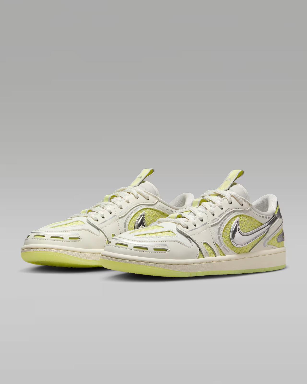 HQ2186-130 Nike Air Jordan 1 Low Method Of Make V3 Sail Luminous Green(Women s) 8.5W