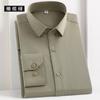 Spring New Fashion Casual Long Sleeve Shirt Men's Bamboo Fiber Non-ironing Solid Color Shirt