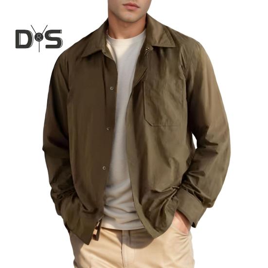 

Мужское пальто с лацканами и длинным рукавом, однотонная куртка с пуговицами, весна-осень, ретро, повседневная верхняя одежда S армия зеленый