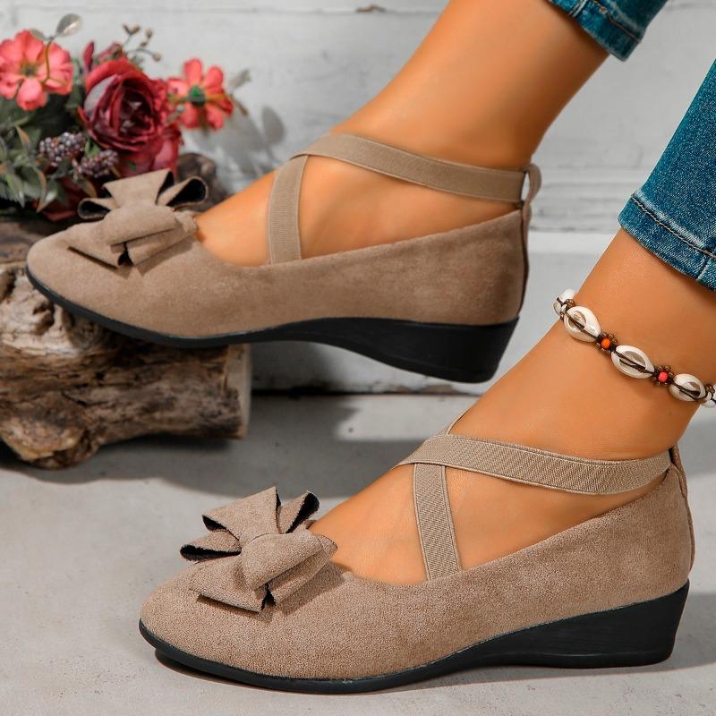Fashion Women's Shoes 2024 Elastic Band Women's High Heels Fashion Butterfly-knot Casual Pumps Women New Plus Size Wedge Shoes for Women