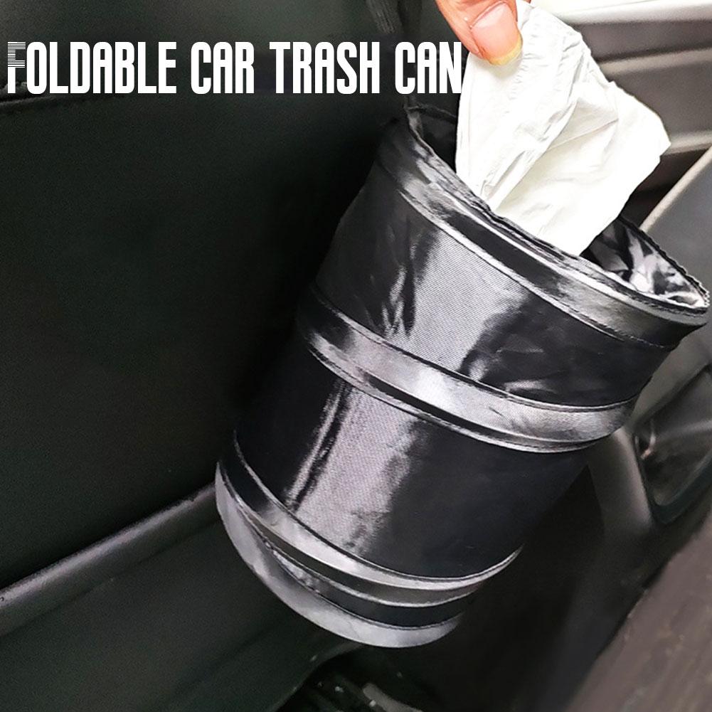 Car Trash Can Portable Foldable Hanging Car Storage Bucket Chair Back Oxford Cloth Storage Bag Trash Can