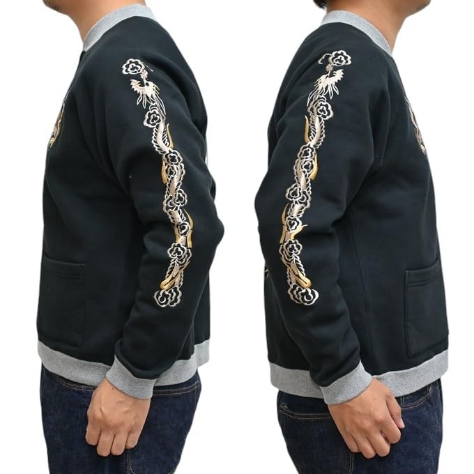 Tailor Toyo TT69474 Ska Zip Sweatshirt DRAGON TIGER EAGLE Sukajan Tailor Toyo × × (XL)