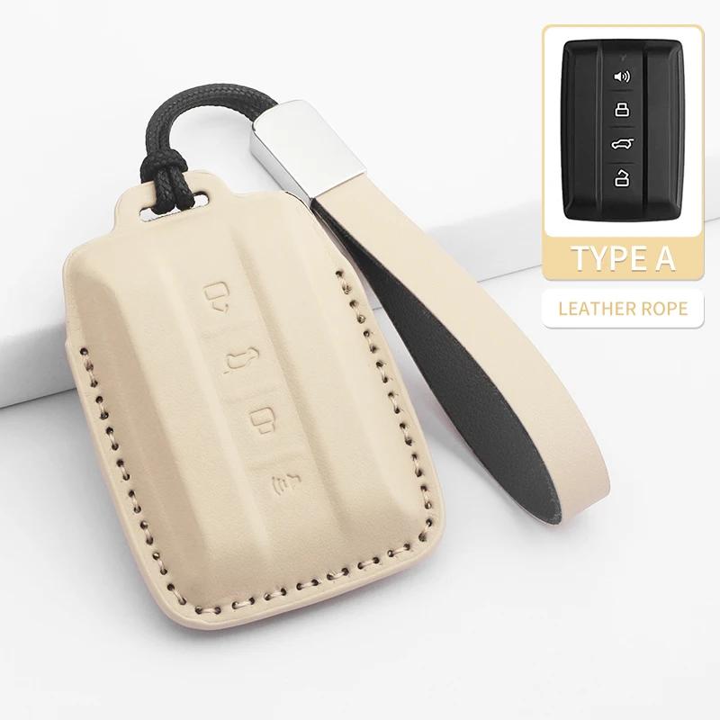 PU Leather Car Key Case Cover Fob For  Tank 300 Tank 500 Keyless Protective Shell Holder Keychain Accessories