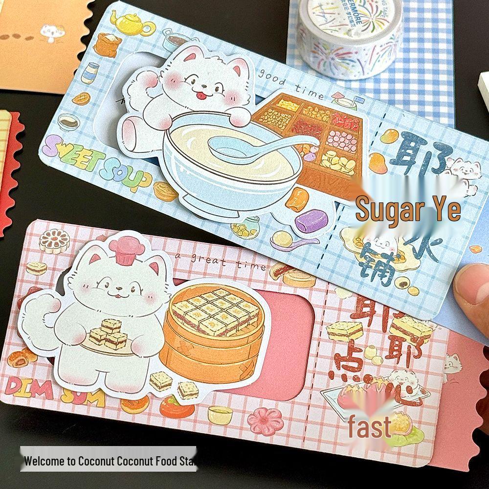 Cartoon Animal Surprise Food Toy with Pull-Out Birthday Greeting Card