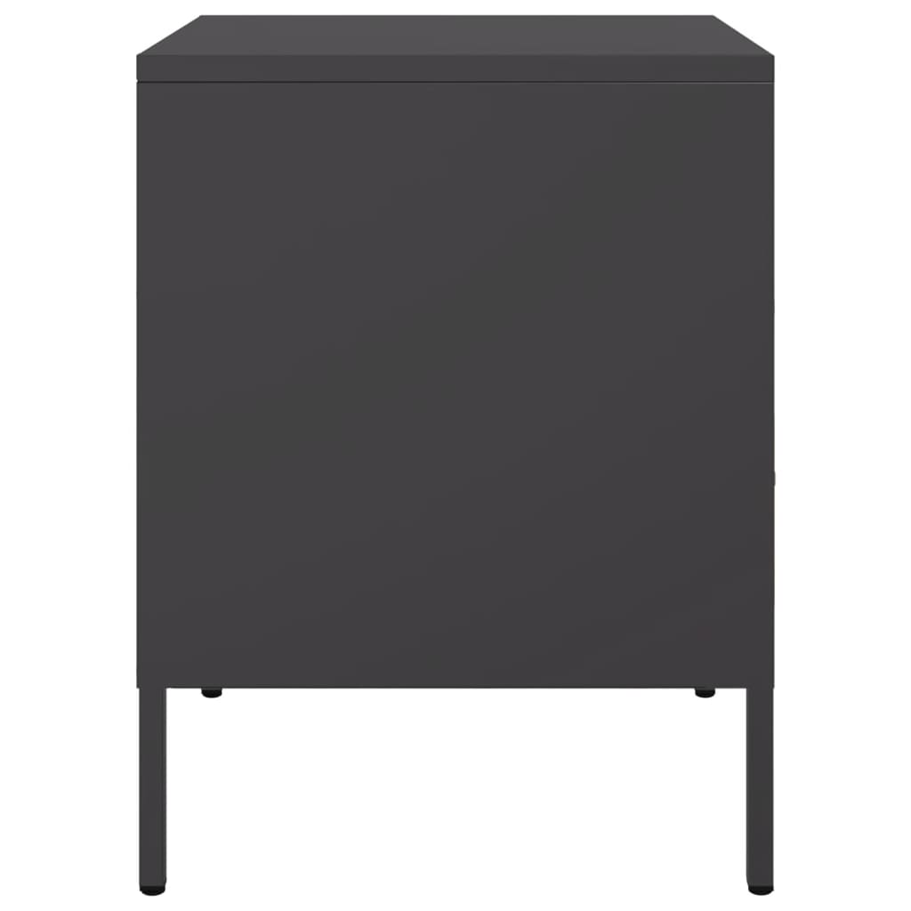 Nightstands 2 pcs. Black 36 x 39 x 50.5 cm Steel