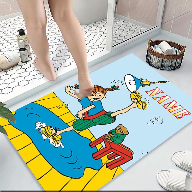 Custom Name Pippi Adventures Carpet Rug Customizable Soft Washable Anti-Slip Home Living Room Sofa Mats Personalized Rug. 0909321