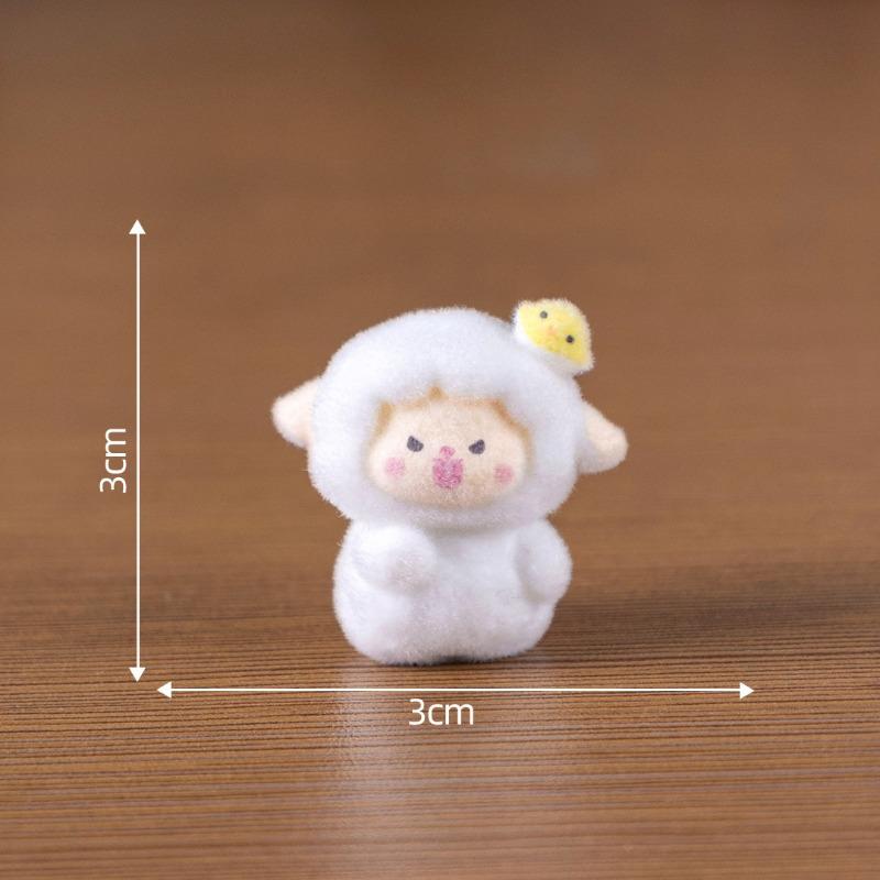 Plush Figurines Cute Little Sheep Figurines Adorable Decorative Items KeychainsBags Hanging Accessoriesand Small Ornaments