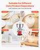 Electric Milk Cream Separator, 60L/H Output 10500RPM Milk Cream Centrifugal Separator, 304 Stainless Steel Goat Cow Milk Skimmer Separating Machine