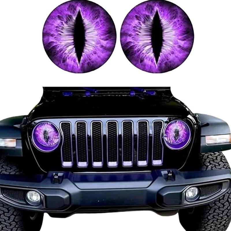 2Pcs Beast Eyes Headlight Decals Round Beastly Eyes Look Stickers Beak Front Motorcycle Stickers Car Window Bumper Decor Sticker