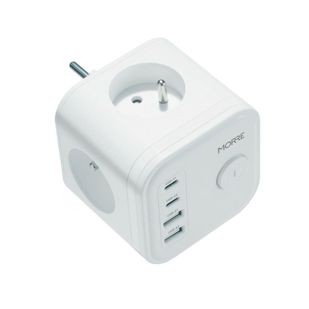 Tiross Würfel-Steckdosenleiste 3-fach, 2x USB, 2x USB C
