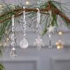 Transparent Acrylic Indoor Snowflake Crystal Ice Pendant Pearl Water Drop Hanging String Christmas Tree Ornament Pendant