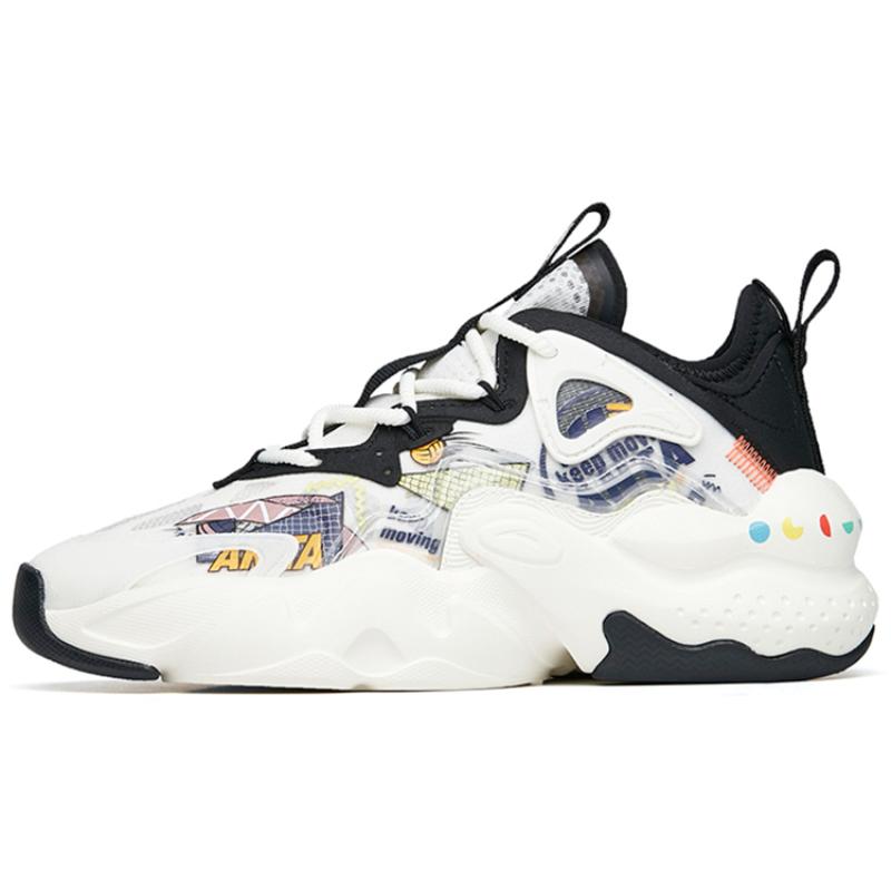 Anta Bastard Life Collection Lightweight And Wear-resistant Low-Top Skateboard Shoes Women s White Black Green Sneakers 122228080-5 36