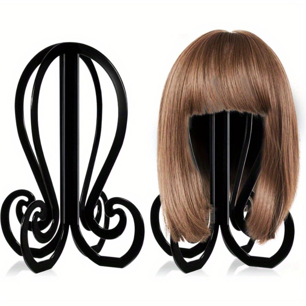 Display Plastic Wig Stand Durable Travel Wig Holder Collapsible Wig Head Stand  for Multiple Wigs