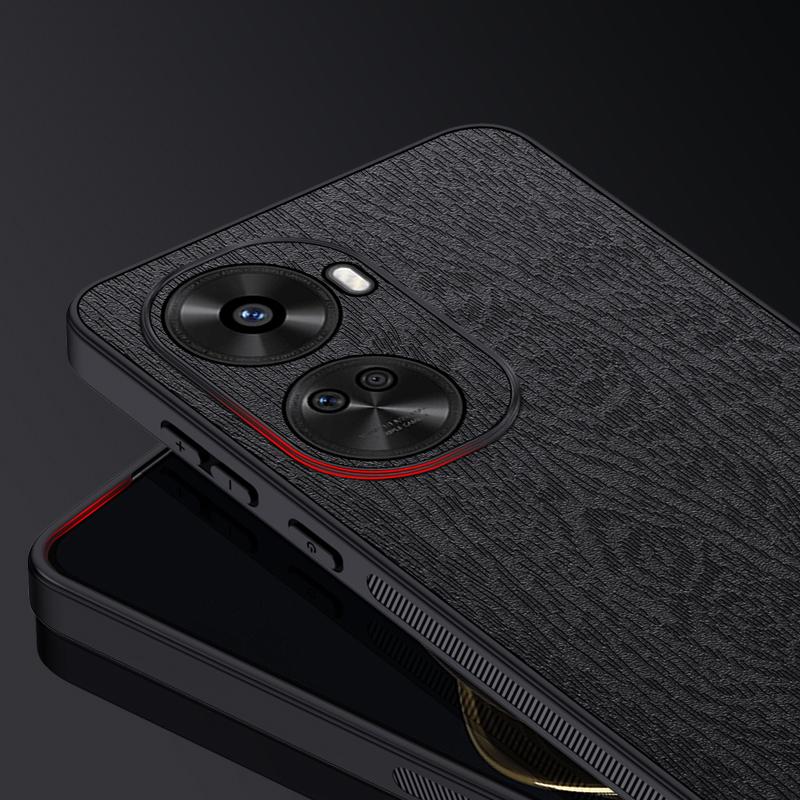 For Huawei Nova 11 SE/nova 12 SE 4G Cell Phone Case Wood Grain PC+TPU+PU Back Cover