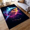 "Colorful Shark Print Carpet with Neon Lighting Style Design" Suitable for use as an anti-slip for living room bedroom sofas