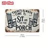 Vintage Tin Wall Sign Time To Sit On Porch Decor Metal Art Home Gift