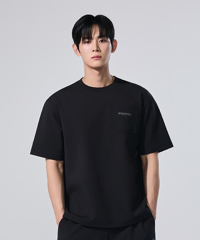 DISCOVERY EXPEDITION Men'S Freshvent Knit Training Pocket Short Sleeve T-Shirt (Black)