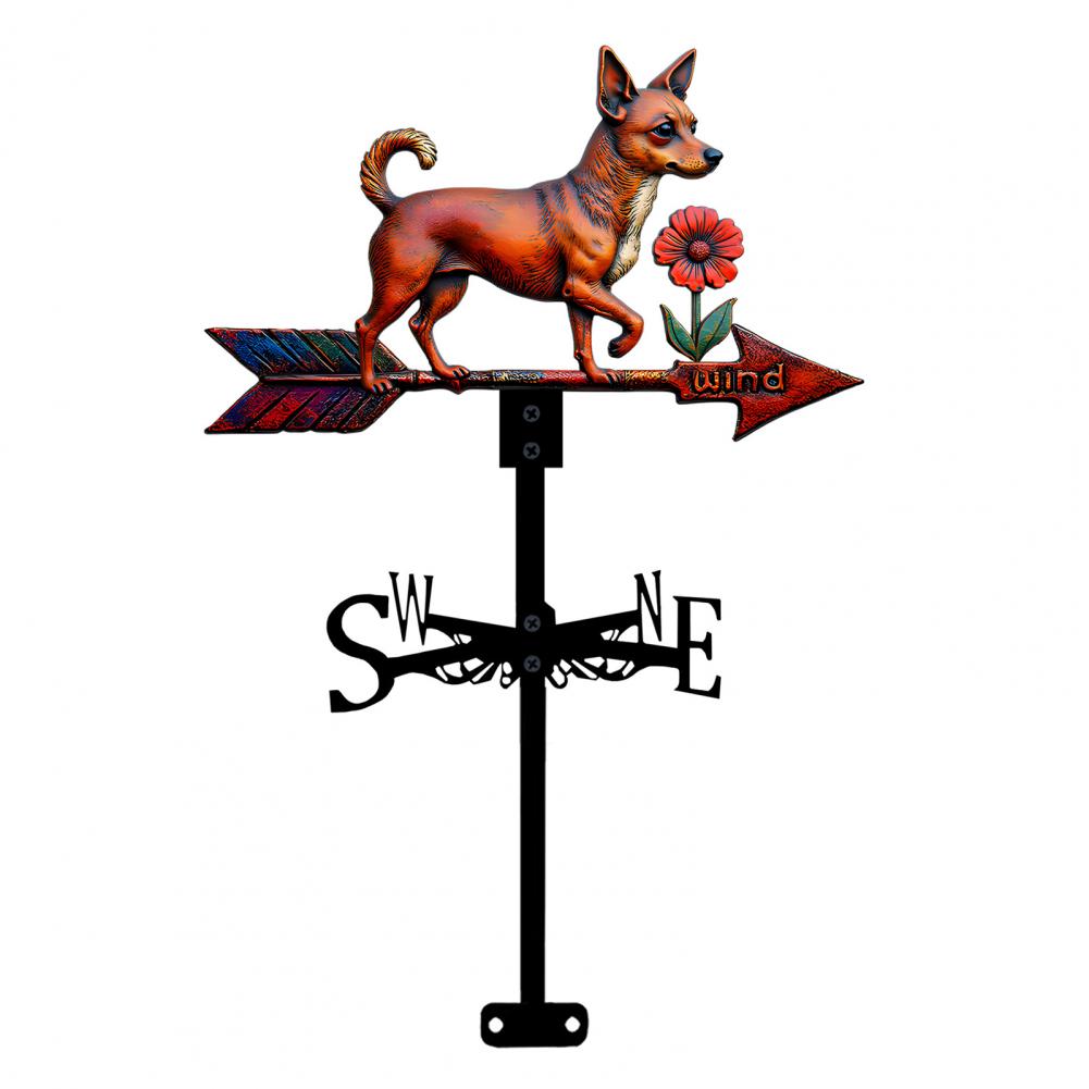 Metal Weather Vane Indicator Rustic Style Dog Wind Vane Rooftop Decoration for Shed Garden Yard Decor