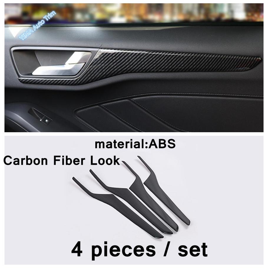 Car Head Lights Switch Button / A Pillar / Steering Wheel Cover Trim Carbon Fiber ABS Accessories For Ford Focus MK4 -
