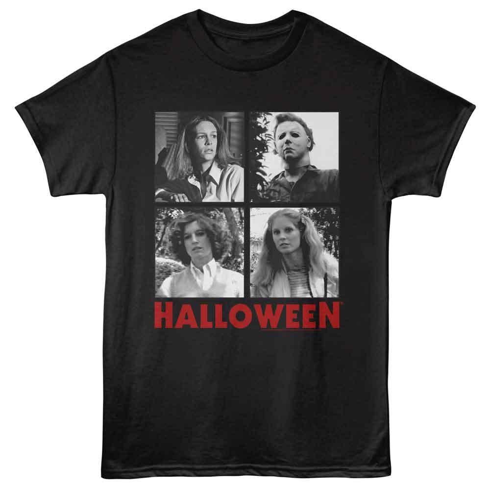 Halloween - Photo Grid - Black - Front Print Adult Unisex Short Sleeve T-Shirt 3XL