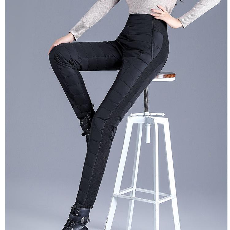 Down Cotton Trousers for Women High-waisted Slim Korean Thickened Winter Warm Cotton Pant