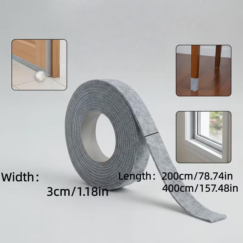 1PC 2/4m Self-Adhesive Felt Window & Door Stickers - Anti-Condensation Tape, -Felt Pads, Easy Install/Remove