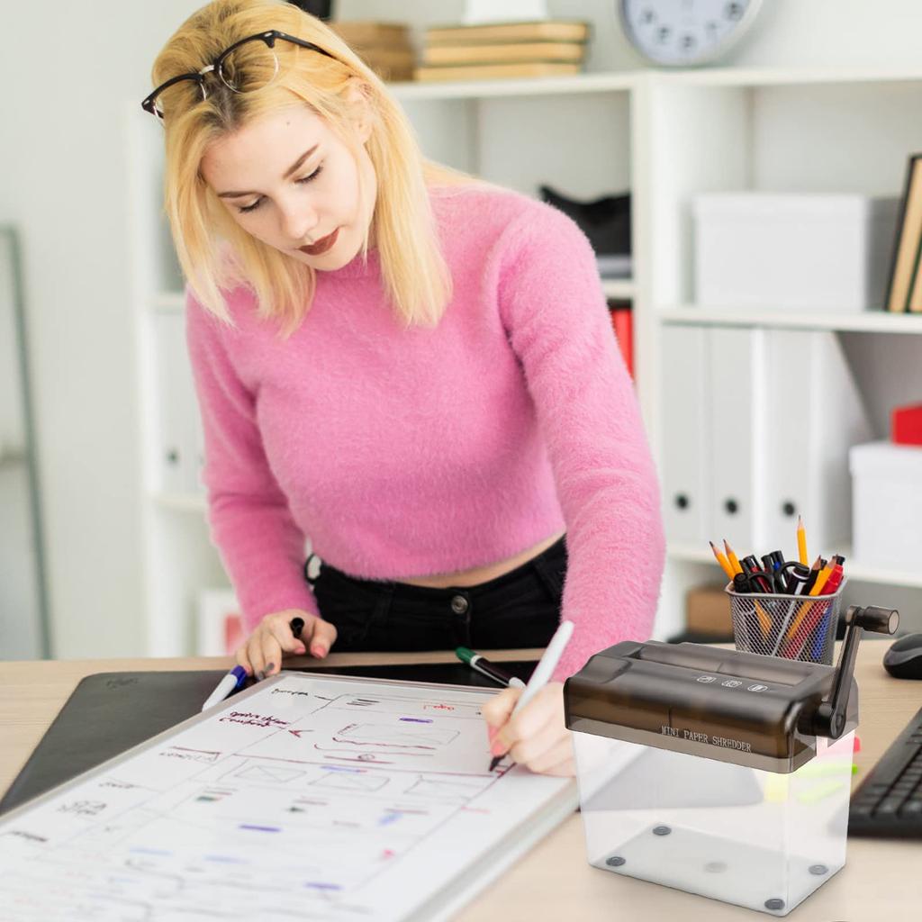 Portable Hand Shredder, Small, Desktop Manual Straight Cutter for A6 Paper, Documents, and Office Supplies, Ideal for Home and School Use