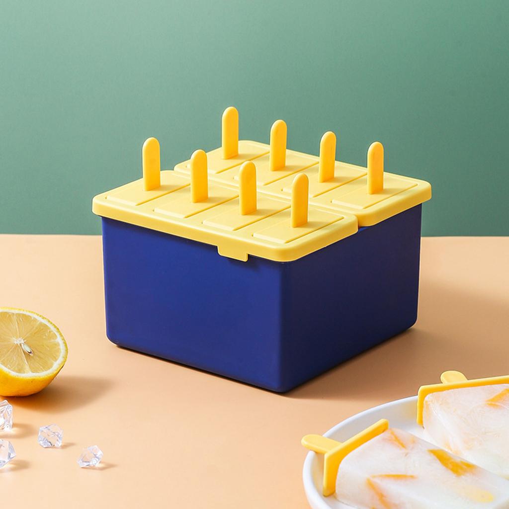 Ice Cream Popsicle Mold 4/8 Grids DIY Ice Cream Homemade Ice Cube Tray Box with Stick Ice-lolly Mold Kitchen Summer Gadgets