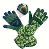 high quality1 Pair Unisex Thorn-Proof Touchscreen Garden Gloves - Breathable Long Sleeve with Floral Pattern, Polyester Material, Left/Right Hand Fit
