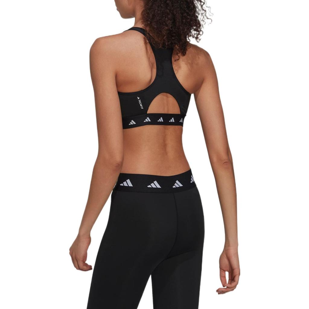 (WMNS) adidas Powerreact Training Medium-Support Techfit Bra Asia Sizing 'Black White' Women's HN7273