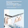 2 Sections Folding Balcony Clothes Drying Rack Wall Mounted Retractable Clothing Pole