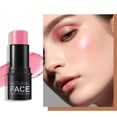 Natürlicher Multifunktions-Rougestift für das Gesicht, cremige Textur, langanhaltend, leicht zu verblenden, 5 Farbtöne erhältlich, tragbares Make-up für Wangen und Lippen