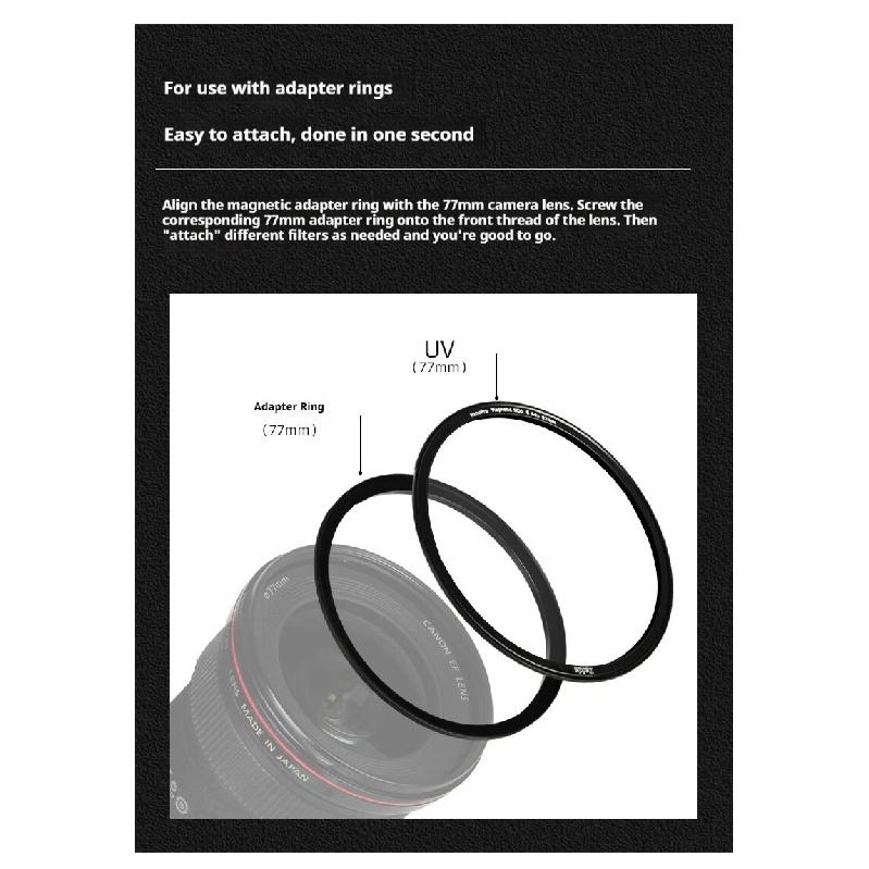 Haida NanoPro Magnetic UV Filter with 24-Layer Nano Double-Sided Multi-Coating, 99.4% Light Transmission, Magnetic Mounting Ring