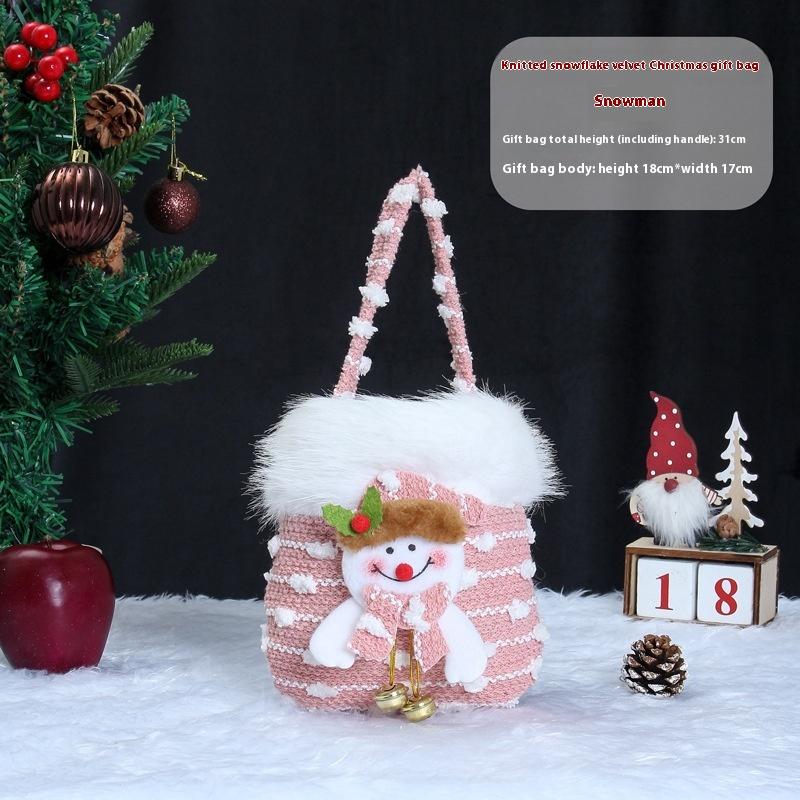

Мультяшна в язана алебастрова різдвяна подарункова сумка Санта Клаус Сніговик Олень Ведмідь Різдвяна цукеркова сумка Прикраса Merry Christmas 2025 Noel Підвісна сумка A2