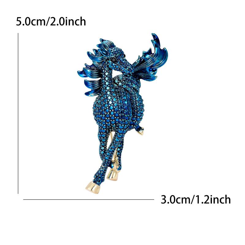 Modische Pferde Broschen für Damen Unisex Persönlichkeit Tierkreiszeichen Pins Event Party Neujahrsgeschenke Schmuck Dekoration Zubehör