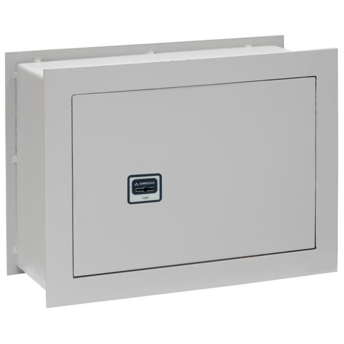 Arregui ideal 5 271340 coffre-fort à emmurer, 5mm, ouverture à clé, moyen 28 x 38 x 20 cm, 14 l gris clair
