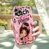 Phone Case: 2D Flat Design, Suitable for iPhone 18 17 16 15 14 13 12 Pro Protective Case, Phone Decoration, Pink and Black Heart, Halloween and Christ