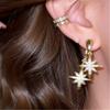 Wandelbare Stern-Ohrringe mit abnehmbarem Doppel-Anhänger Stilvolle Funkelnde Zirkon-Ohr-Accessoires für Damen