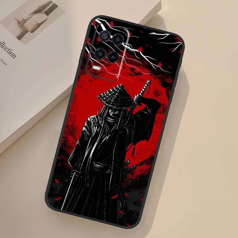 Japan Ninja Samurai Red Sun Case For Oppo A76 A96 A16 A17 A18 A60 A80 A40 A38 A58 A78 A98 A94 A74 A54 A15 A57 A77 A5 Pro