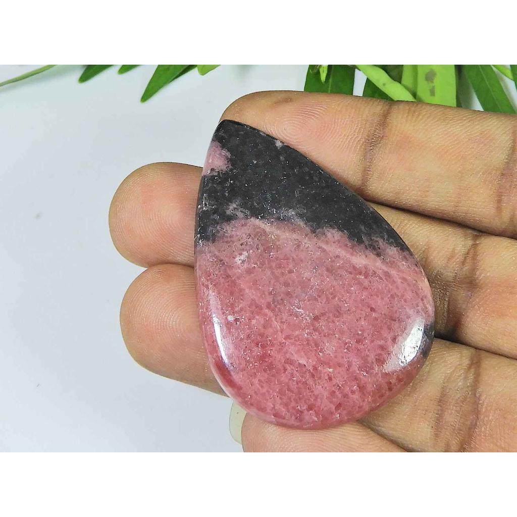34X46X05MM Natural Red Rhodonite Quartz Pear Cabochon Loose Gemstone SK-3748