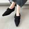 Fur Flats Women Boots Suede Pointed Toe Elegant Short Plush Winter Cotton Shoes 2025 Trend Designer Warm Cozy Chaussures Femme