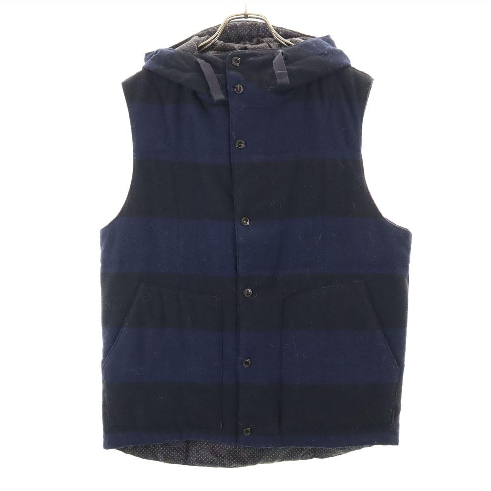 ENGINEERED GARMENTS Made In Canada Border Pattern Batting Vest M Navy Men's Used