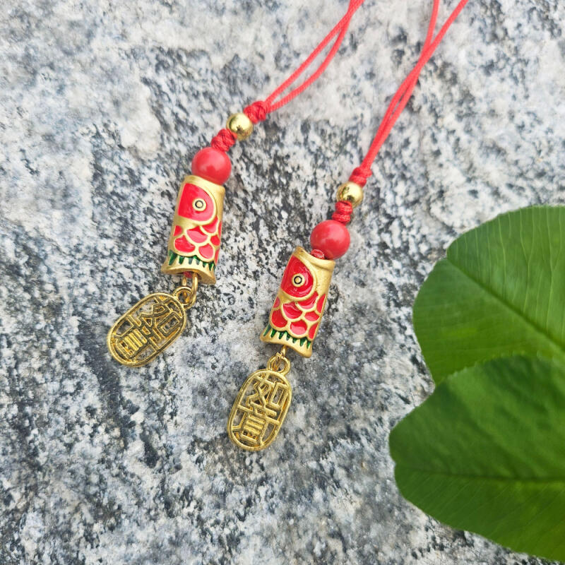 Golden Mini Carp Keychain Promotion Pass Fortune Feng Shui