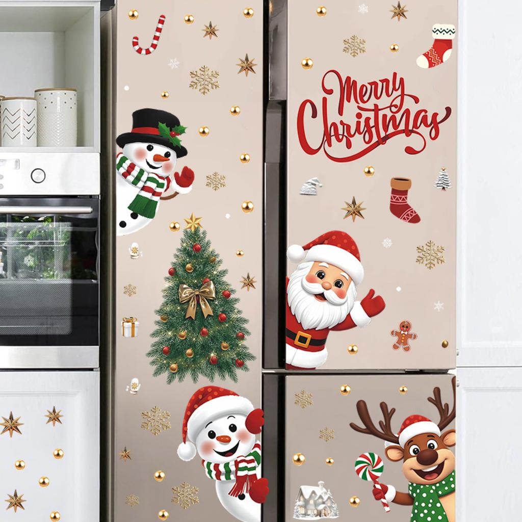 Christmas Decorations Holiday Party Decoration Window Stickers Pvc Static Stickers Window Decorations