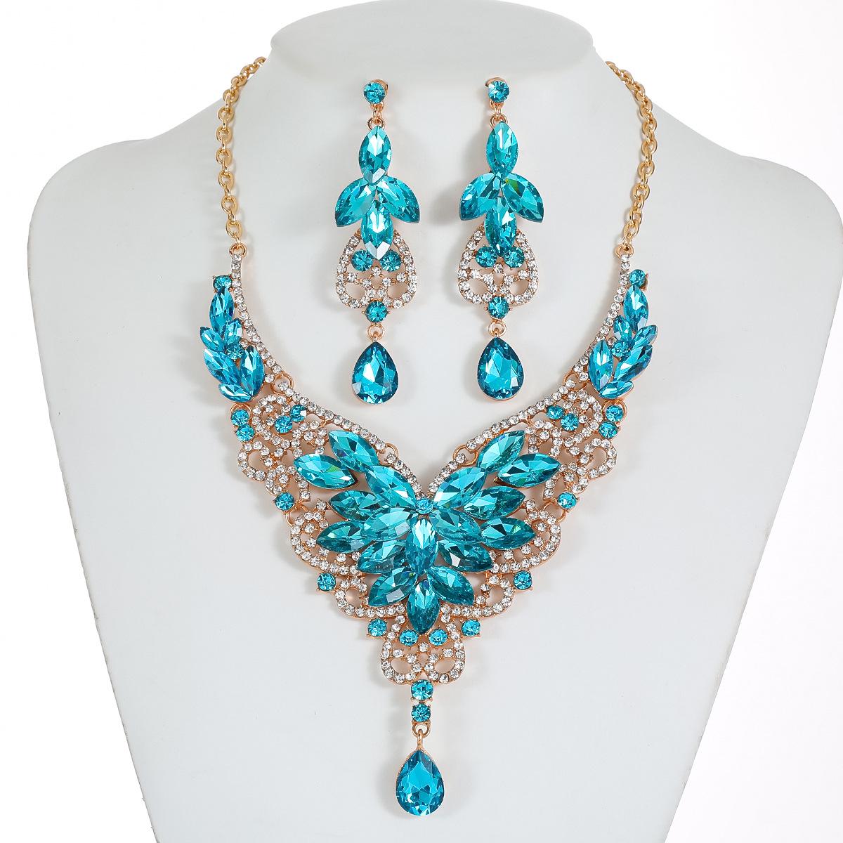 

Набір перебільшених ретро-кришталевих дорогоцінних каменів - Європейські та американські прикраси для жінок