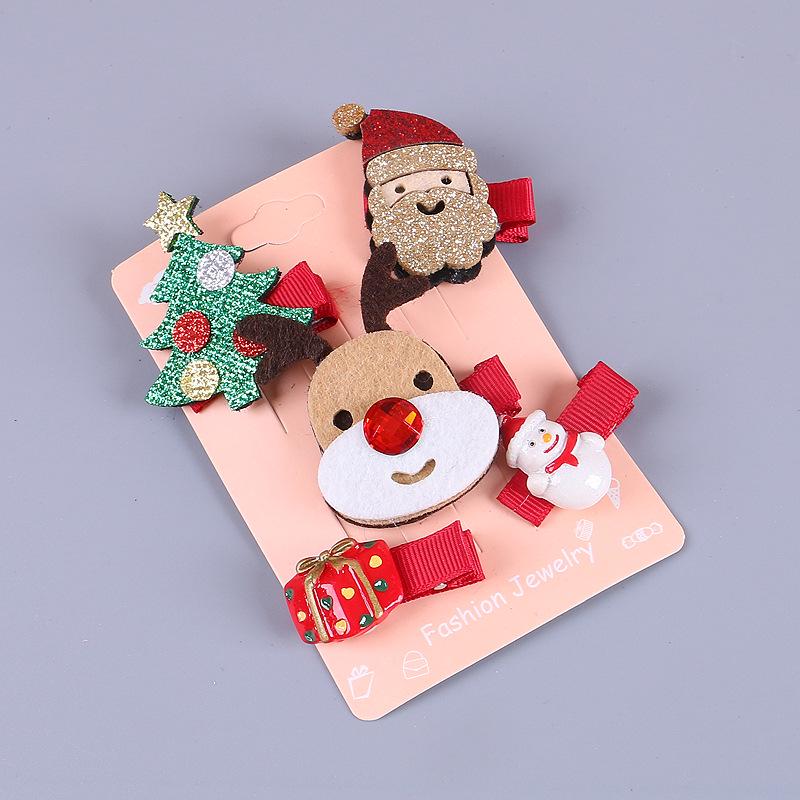 Halloween & Christmas Hair Clips Set: Festive Antler and Santa Claus Designs for Kids & Adults