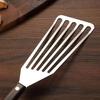 Stainless Steel Slotted Spatula with Wooden Handle Heavy-Duty Turner for Steak Fish BBQ Heat-Resistant Rust-Proof Essential Kitchen Tool for Flipping