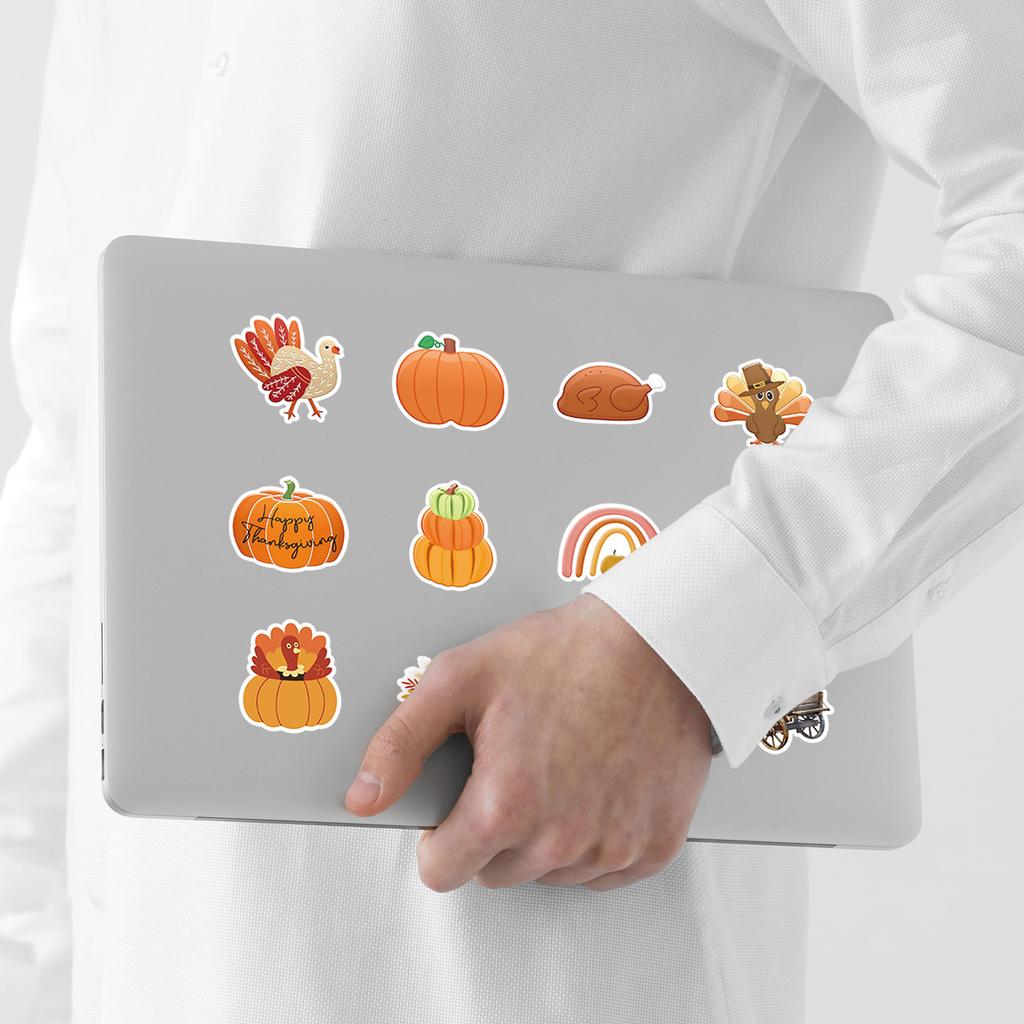 50 New Thanksgiving Series Graffiti Stickers, Cute Style Festival Stickers, Water Cup Waterproof Decorative Stickers