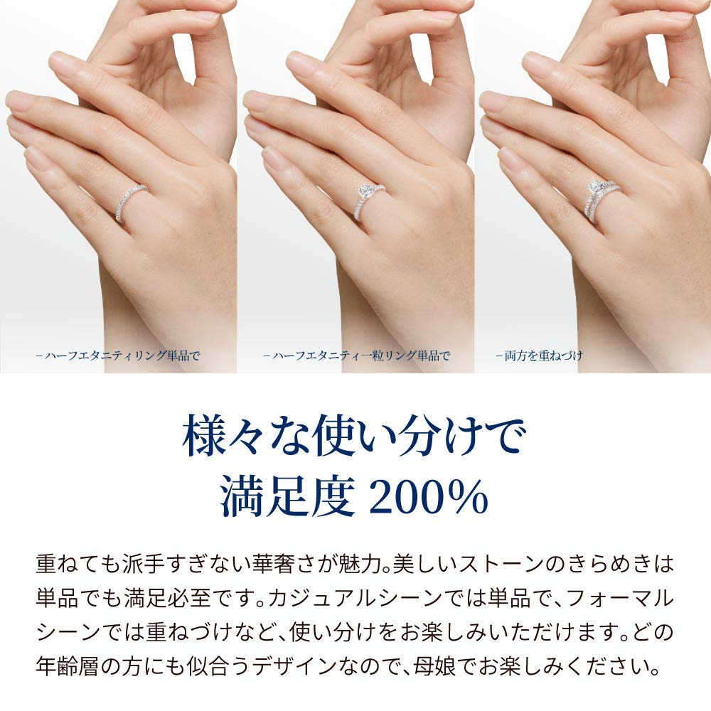 from New Ring Half Eternity Ring 2 Row Yellow Gold Engagement Ring Wedding Ring Present Women [Gift York] Women's